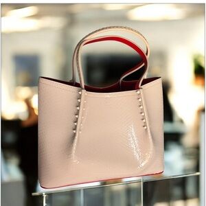 Christian Louboutin Cabrock Tote Snake Embossed Birdie Patent Leather New